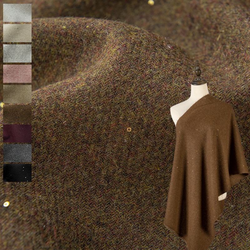 Sewing Tweed - Sterrenhemel pailletten wollenmix tweed stof per