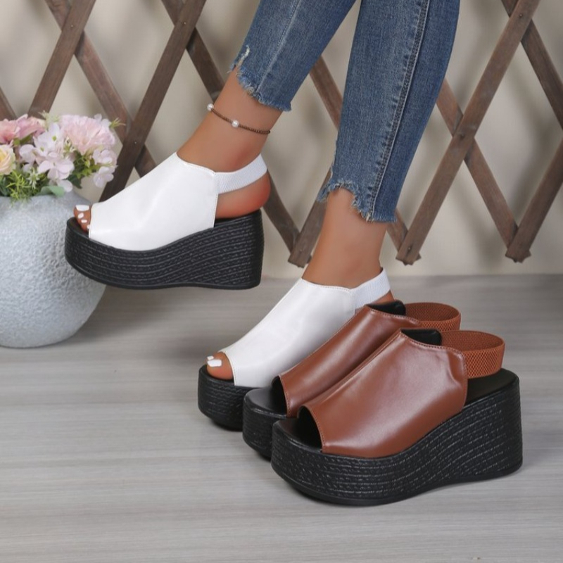 Elastic Waistband Roll - Damessandalen Zomer Sandalen met sleehak Dames