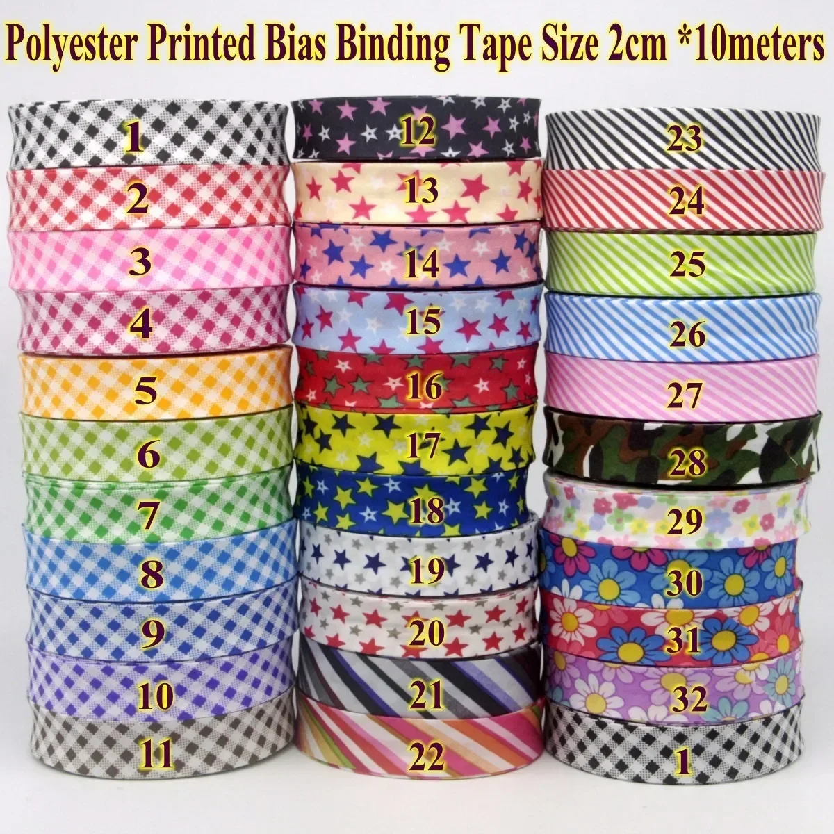Binding Tape Bias - Polyester Controles Sterren Strepen Patronen Biaisband,