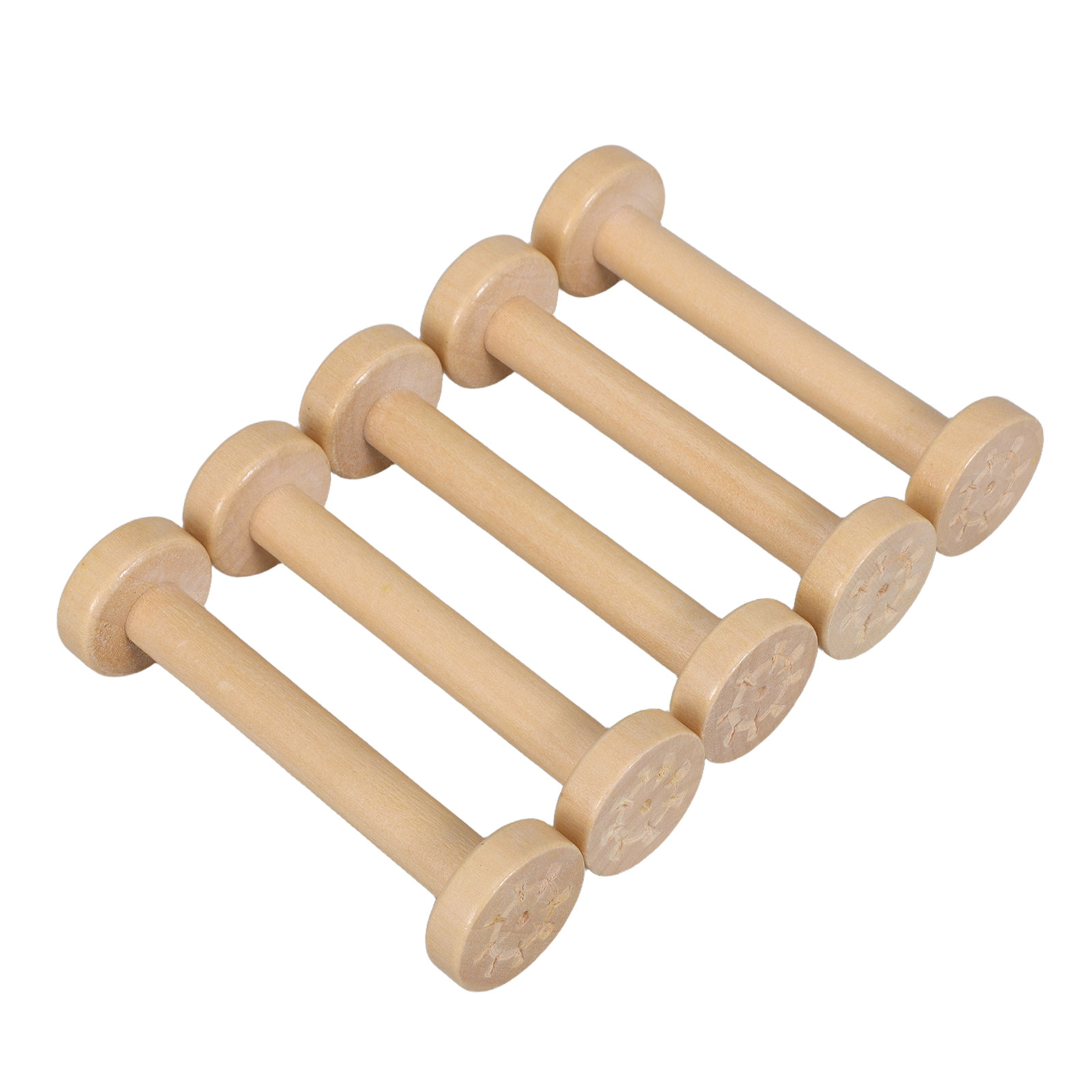 Textile For Sewing - 5 stuks houten spoelen natuurlijke vintage