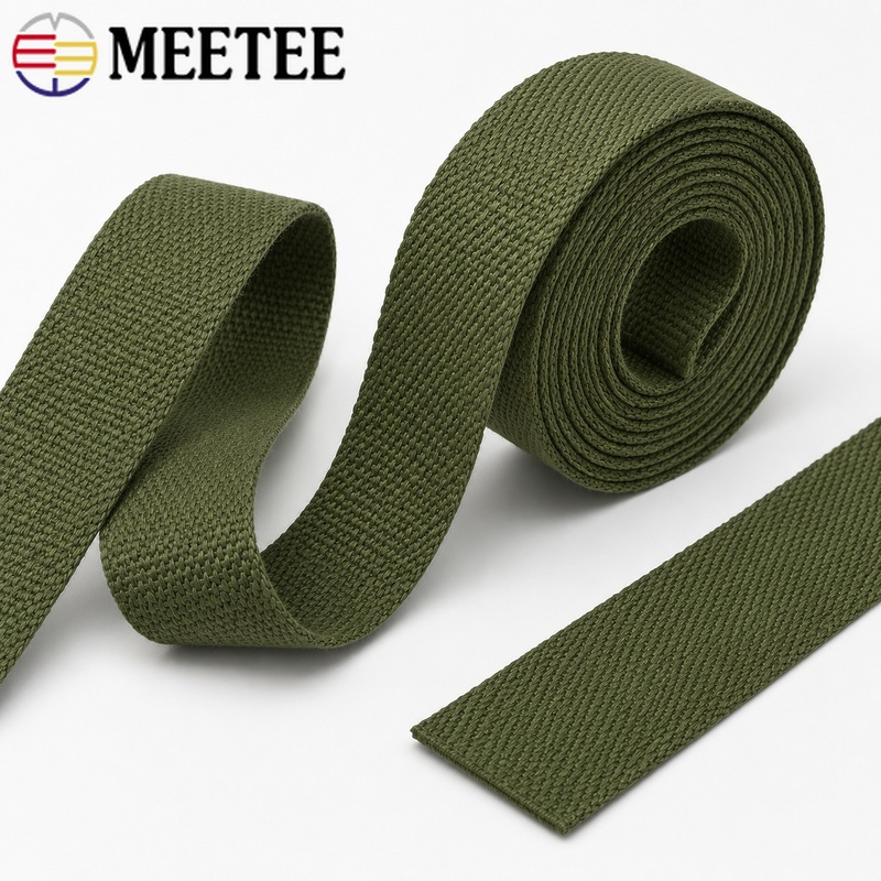 Binding Tape Bias - 10Meter 15-50mm 2mm Dikke Legergroen Katoenen