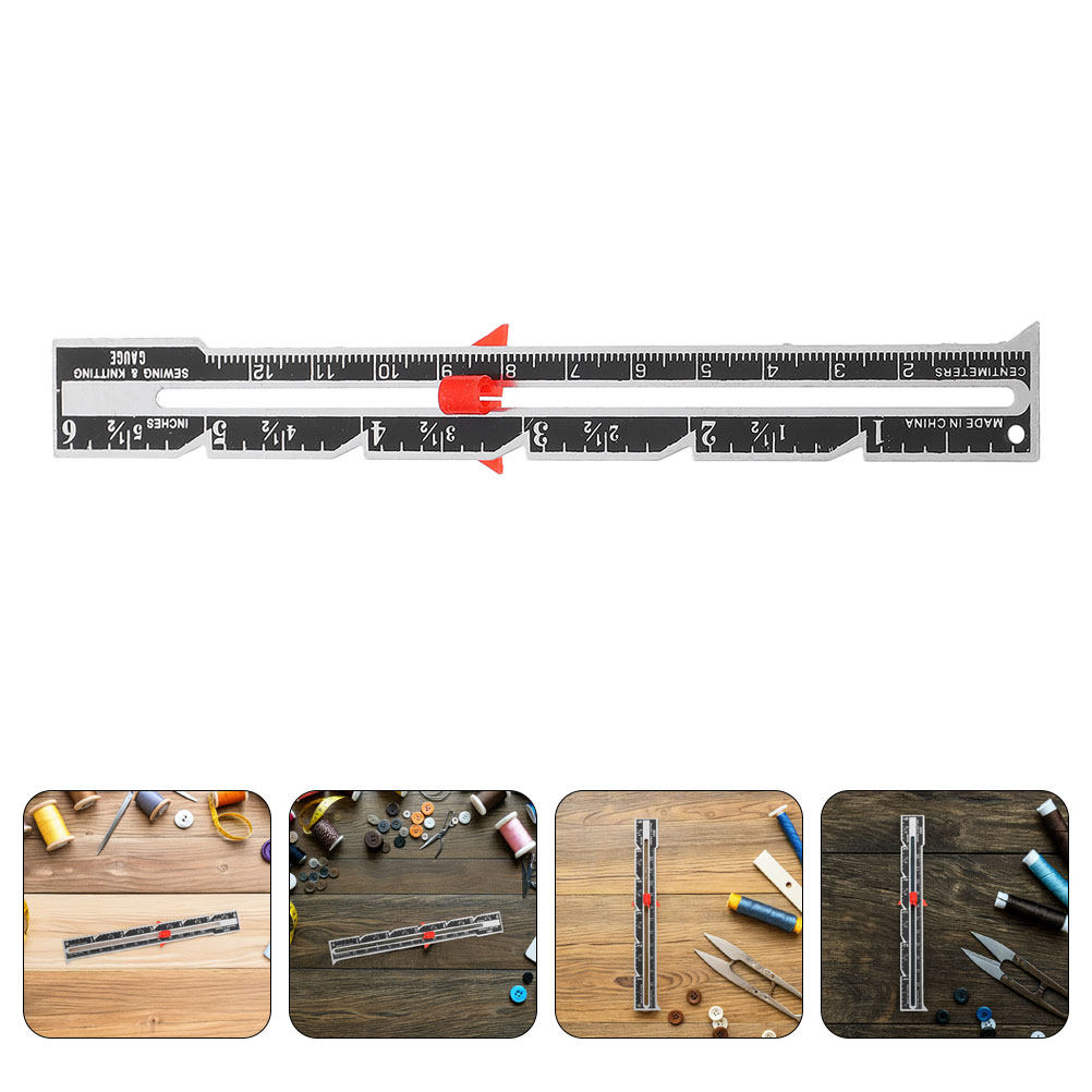 Sewing Gauge Ruler - 8-delige draagbare quilting-liniaalset, nauwkeurige knoopafstand, naadmaat