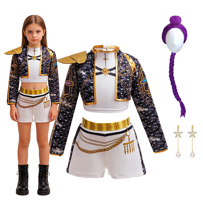 Sewing Jackets - Meisjes Hip-Hop 3D Print Goudkleurige Bies