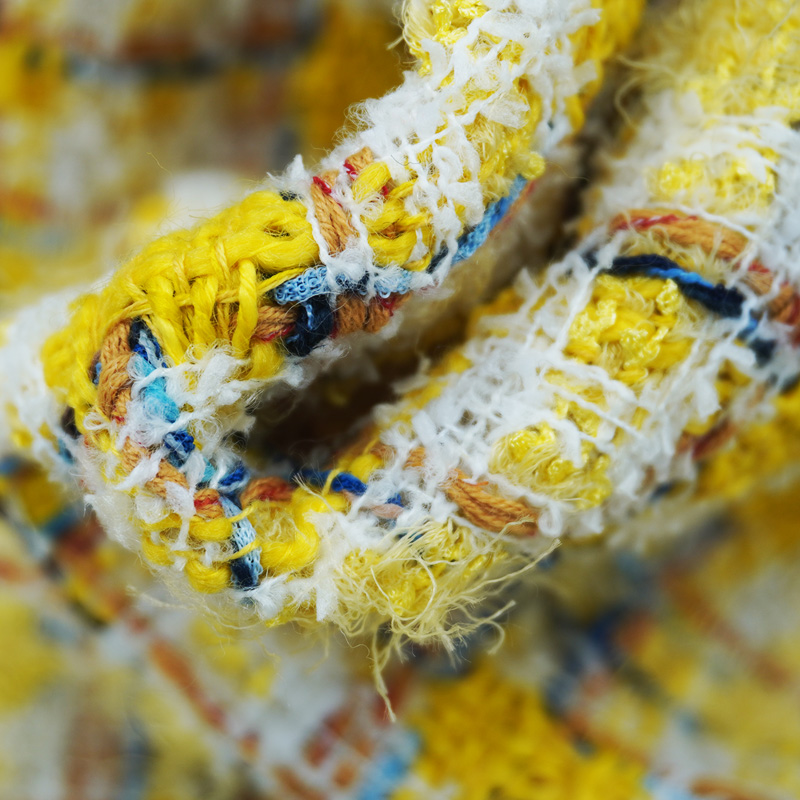 Levendige stijl Geel veelkleur - Sewing Tweed Fabric recensie en prijs