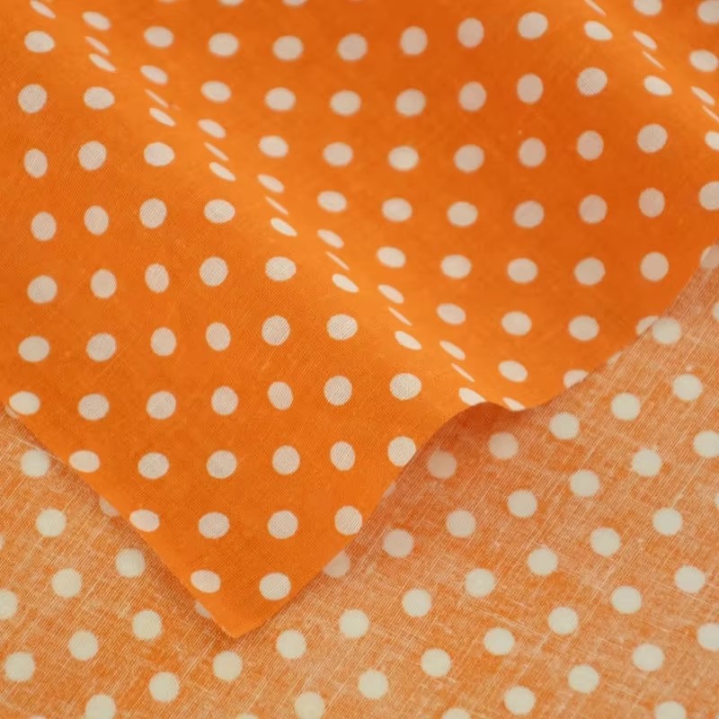 50X150Cm Wit Oranje Polka Dot  - Textile For Sewing recensie en prijs