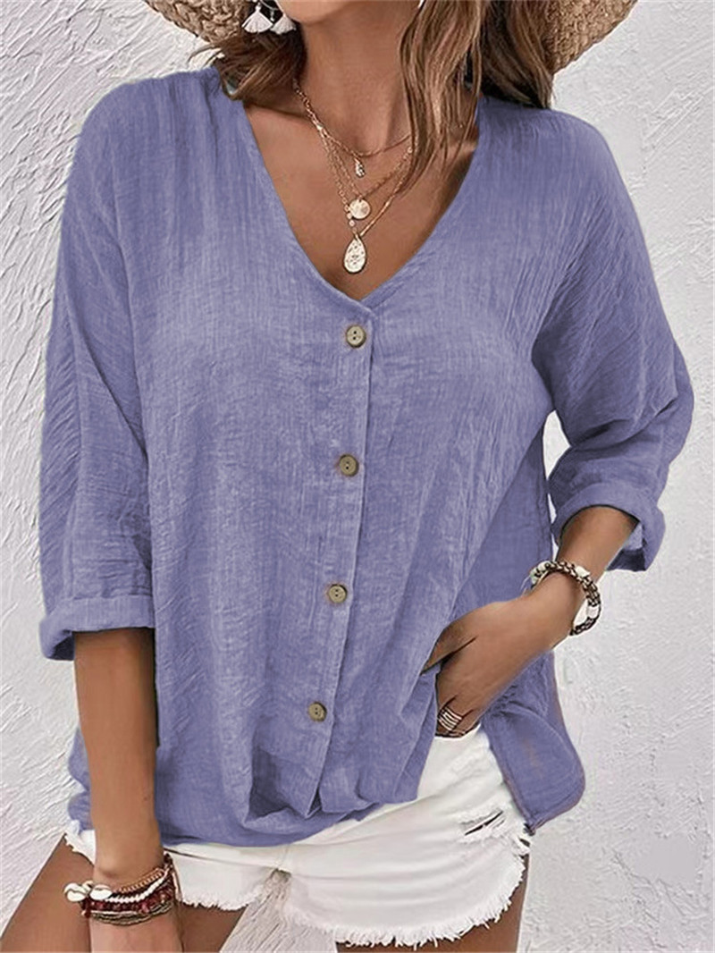 Elegante knoppen effen blouse  - Sewing V recensie en prijs