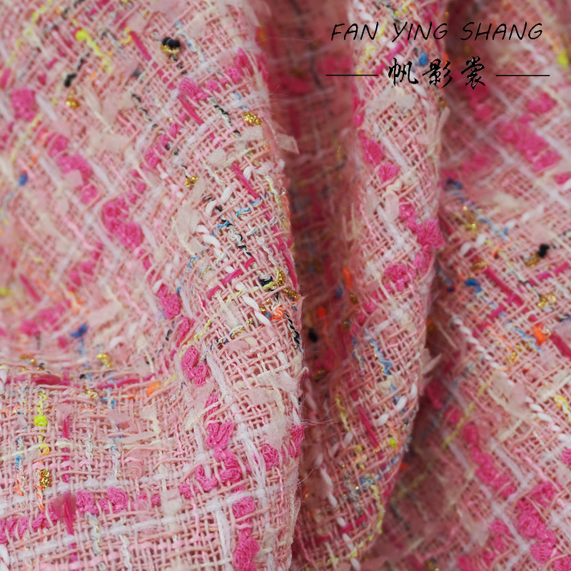 De roze geruite katoenen tweed - Sewing Tweed Fabric recensie en prijs