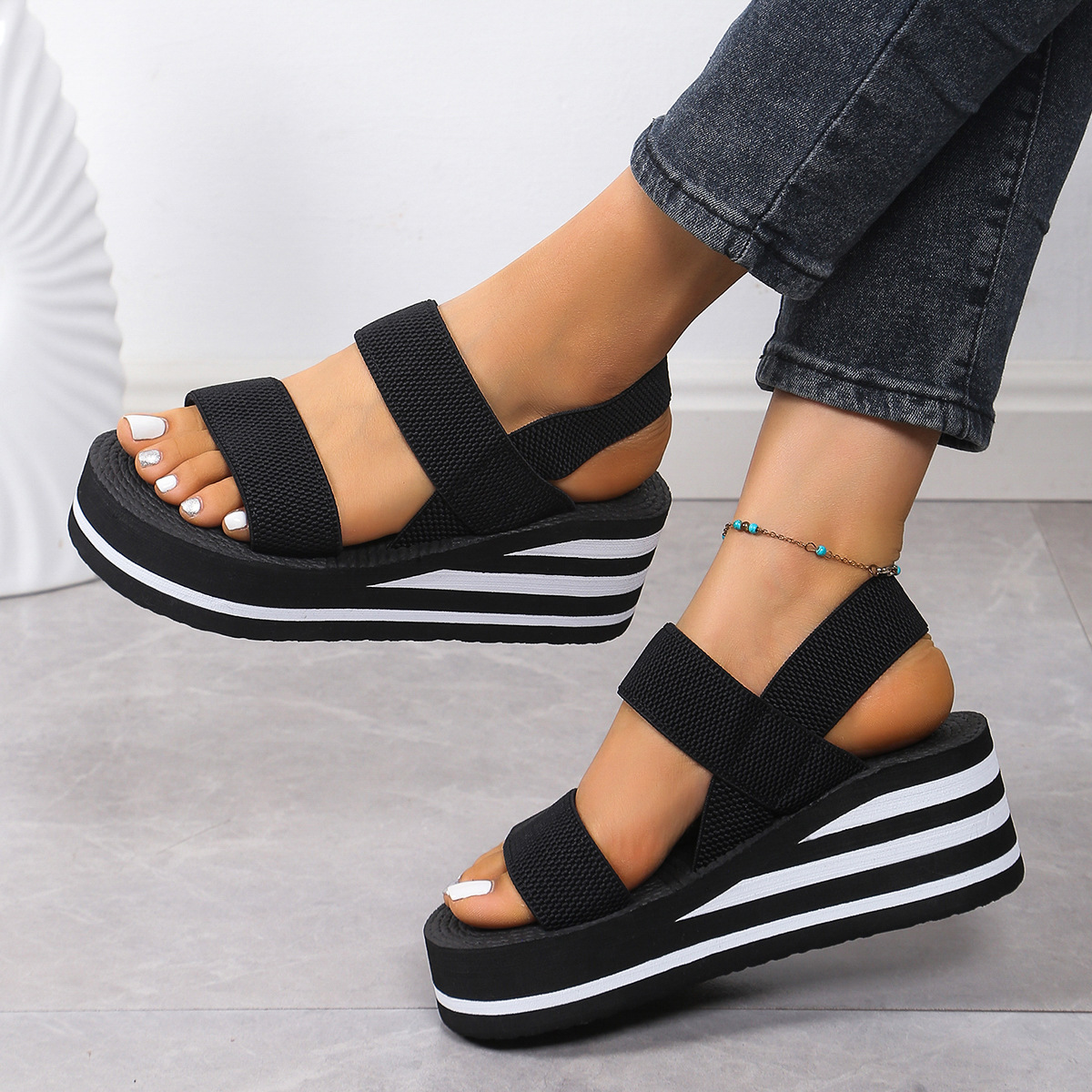 2026 Dames Slingback Wedge San - Elastic Waistband Roll recensie en prijs